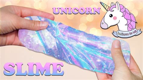 Glitter Unicorn Galaxy Slime Diy No Borax Youtube