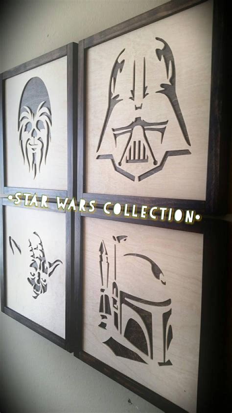 Star Wars Wall Art Set Of 4 Custom Star Wars Star Wars Decor May