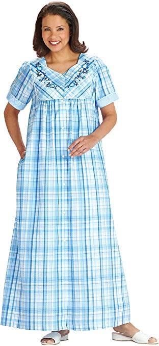 Plaid Snap Front Robe At Amazon Womens Clothing Store