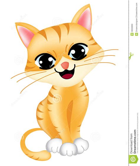 Cute Cat Stock Vector Image Of Fuzzy Brown Adorable