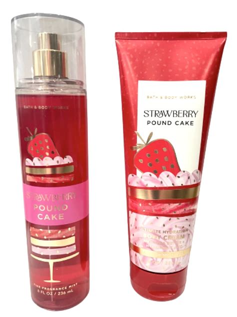 Buy Bath And Body Works Strawberry Pound Cake 2 Pc Bundle Fine Fragrance Mist And Ultimate
