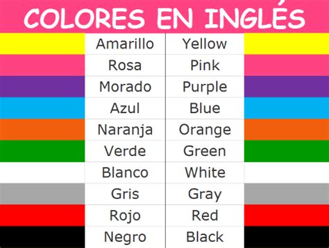 Una Ilustracion Sobre Los Colores En Ingles Para Niños Y En Espaniol