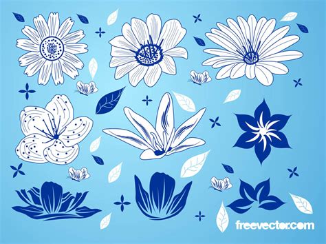 Blooming Flowers Pattern Vector Art And Graphics