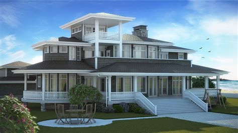 Exciting Shingle Style House Plan With Wrap Around Porch 95035rw