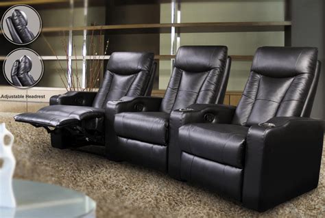 Modern Home Theater Unit With Three Recliners Recliners