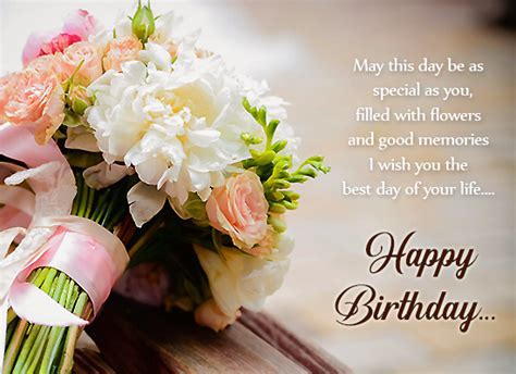 A Birthday Wishes With Special Flowers Free Happy Birthday Ecards 123