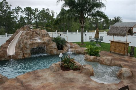 Tropical Island Pool In Located In Orlando Florida Featuring A Water