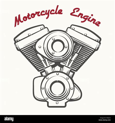 Motorrad-Motor-Label oder Emblem im Retro Stil Gravur gezeichnet
