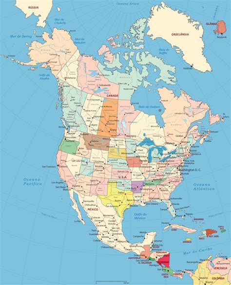 Mapa De America Del Norte Mapa Fisico Geografico Politico Images