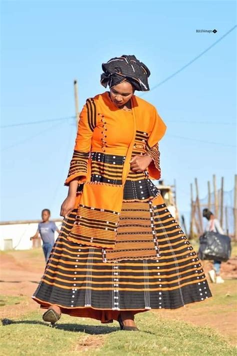Orange Xhosa Traditional Dresses Sunika Magazine