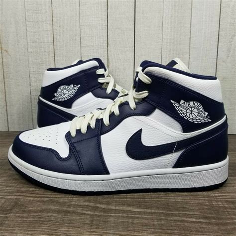 Jordan 1 Mid White Metallic Gold Obsidian Gs For Sale Kicks Collector