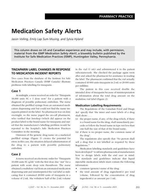 Pdf Medication Safety Alerts