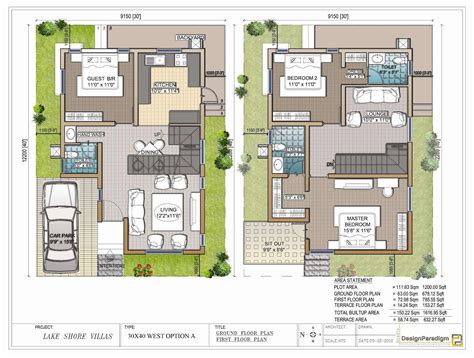 28 Duplex House Plan 30x40 West Facing Site