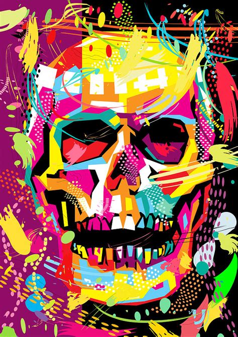 Skull Pop Art Dope Digital Art By Ahmad Nusyirwan