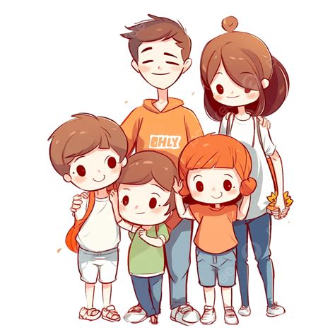 Ilustración De Personaje De Dibujos Animados Del Día De La Familia Png