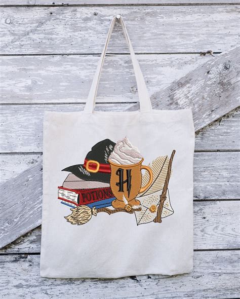 Wizard Embroidery Design Wizard Cup And Broom Gold Machine Etsy