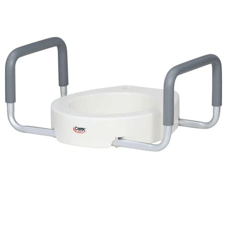 Carex Health Brands Elevated Toilet Seat With Handles In White For