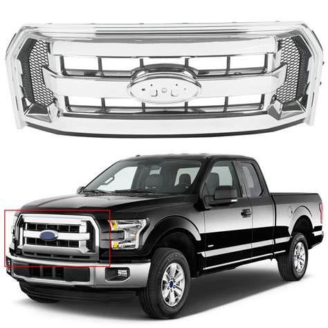 For 2015 2017 Ford F150 Xl Chrome Snap On Grille Overlay Grill Cover