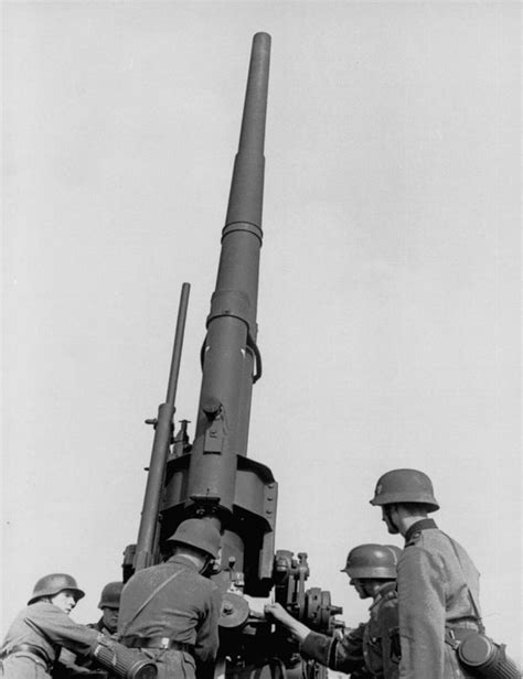88mm Flak Gun Pointed Skywards In Germany In 1942 R88mm