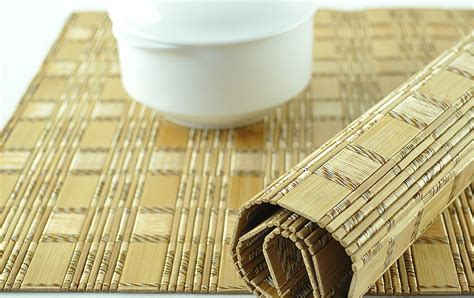 Bamboo Placemats Pack Of 4 Handmade Table Mats Natural Chunky Etsy