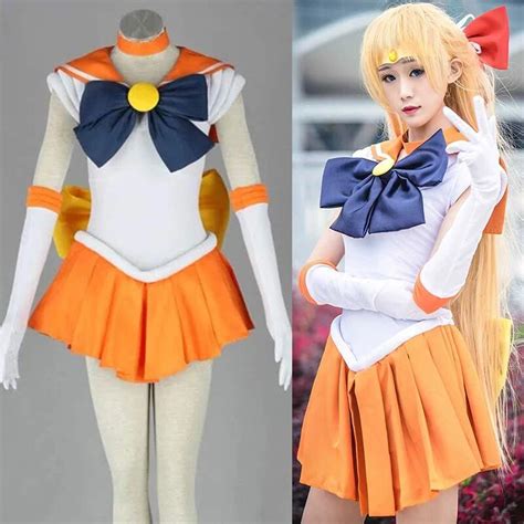 Moon Aino Minako Japanese 1st Generation Venus Cosplay Costume Cos Full Set Sailor Costume Show