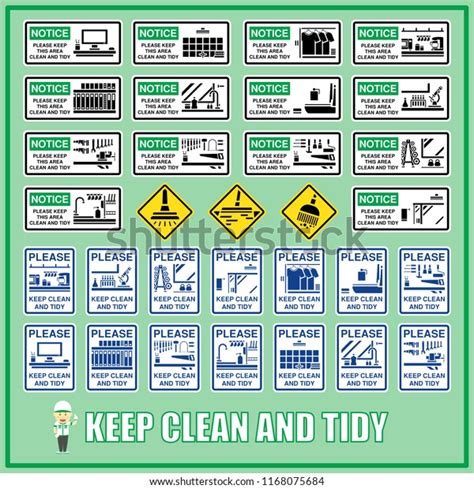 Set Notice Signs Please Keep This Stock Vector Royalty Free 1168075684