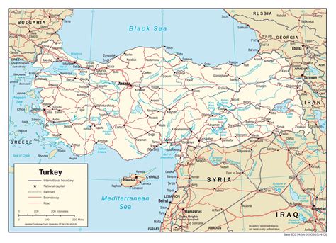 Detailed Political Map Of Turkey Ezilon Maps