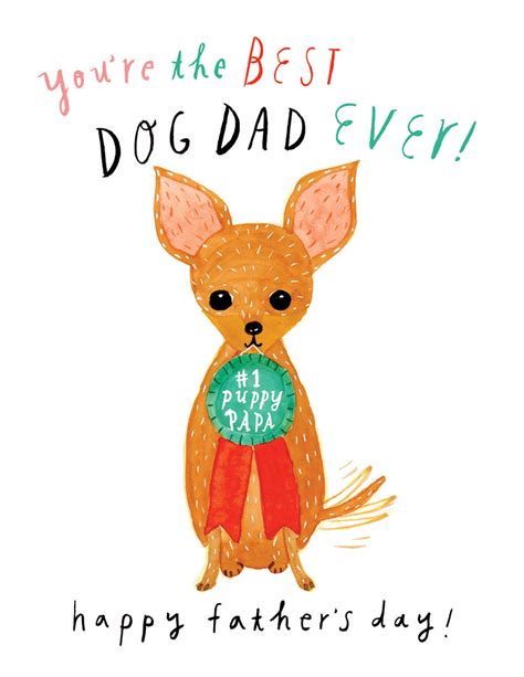 Puppy Papa Fathers Day Card Honeyberry Studios