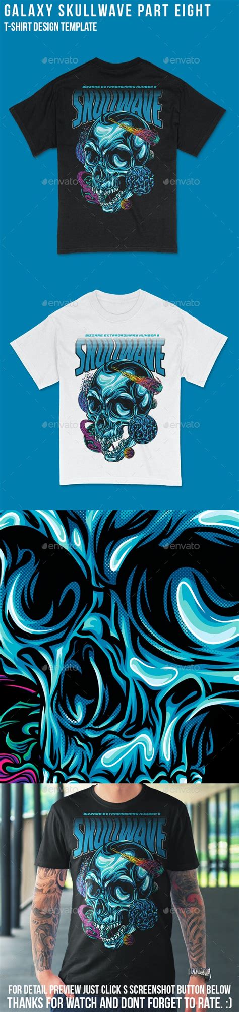 Skullwave In Space Part 8 T Shirt Design Template By Badsyxn Graphicriver