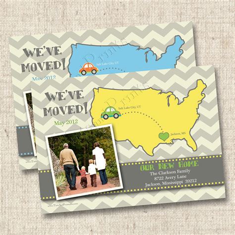 Weve Moved Announcement Custom Photo Card With By Tintsandprints