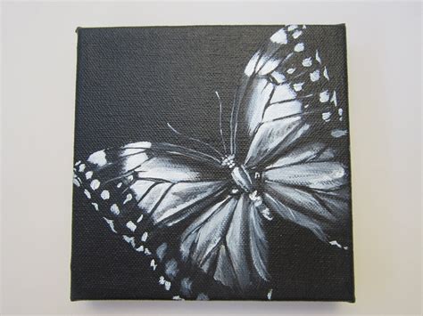 Original Square Canvas Acrylic Painting Black And White