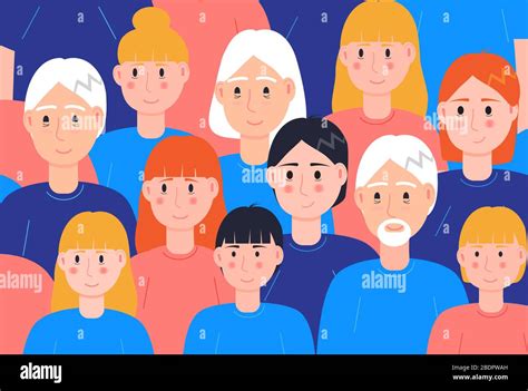 People Of Different Age Crowd Concept Vector Illustration Many Human