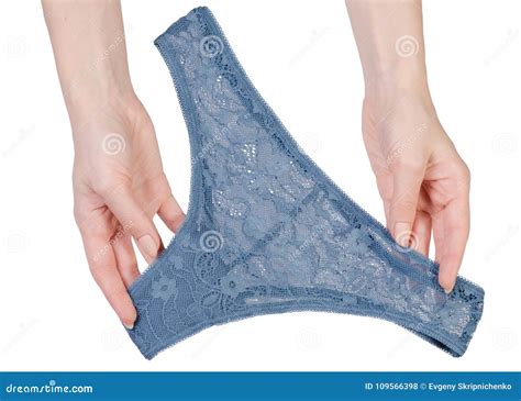 Female Lace Blue Panties In Hand Stock Photo Image Of Panty Lady