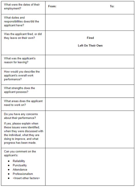 A Manager's Guide To Using A Reference Check Template | Sling