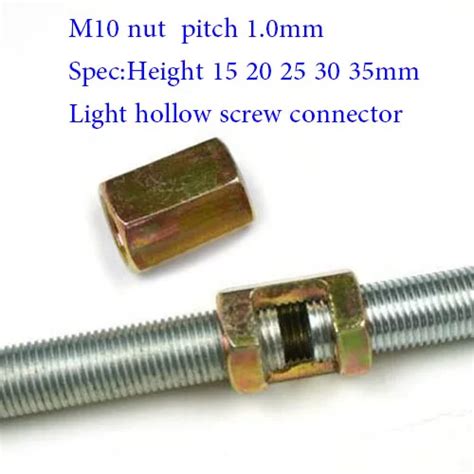 Ss M10 피치 10mm 슬롯 사이드 너트 스틸 중공 나사 램프 커넥터 천장 라이트 볼트 패스너 나사 폴 연결pole