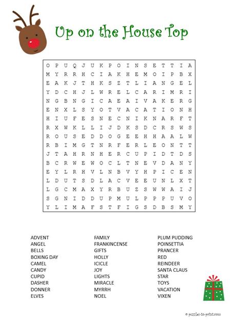 Here Is A Free Christmas Word Search Featuring Some Of Santas Reindeer