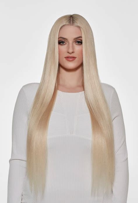 Platinum Ash Blonde 60 Remy Tape In Glam Seamless Hair Extensions