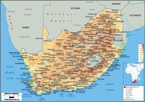Mapas De Sudáfrica South Africa África Planos Ciudades Calles