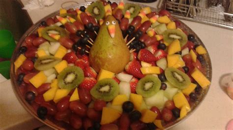 Thanksgiving Fruit Tray Fruta En Forma De Pavo Accion De Gracias Food