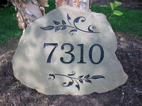 Custom Engraved Stone Address Marker Custom Engraved Stone House On