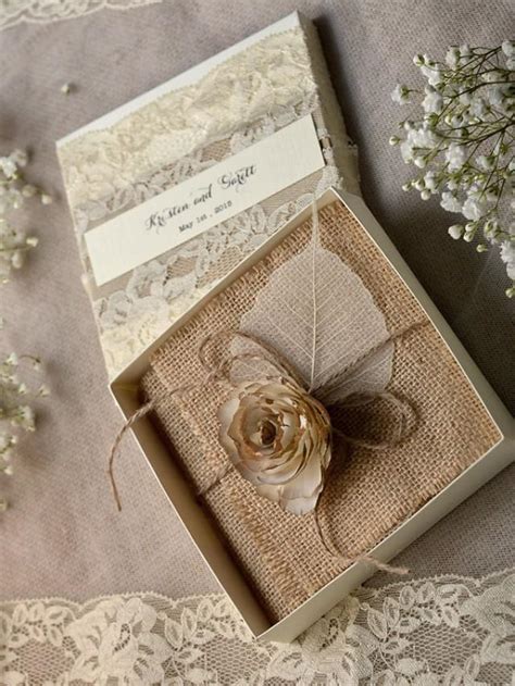 Lace Burlap Wedding Invitations 10 Vintage Wedding Invitations