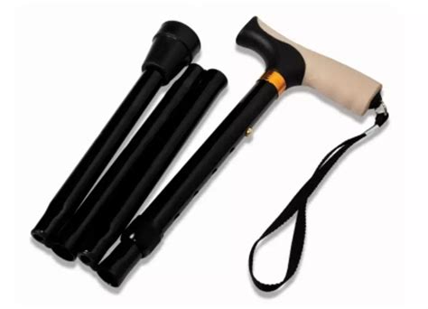Lumex Folding Cane Soft Grip Tanblack ⋆ Mobility Access Options Nw