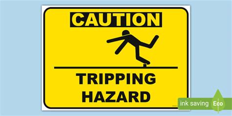 Free Caution Tripping Hazard Sign Primary Resources