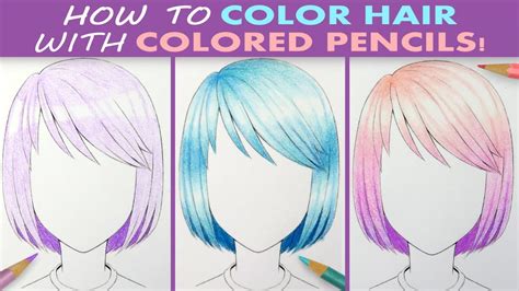How To Color Hair With Colored Pencils 3 Ways Youtube