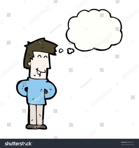 Cartoon Man Thinking Happy Thoughts Stock Vector 86003161 - Shutterstock