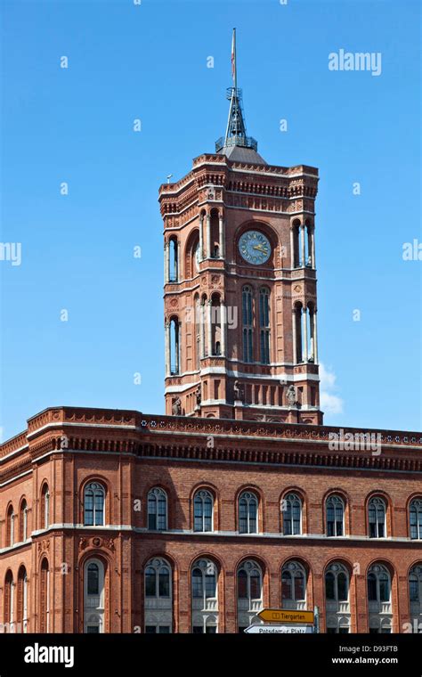 Clock Tower On Ornate Building Berlin Germany Stock Photo Alamy