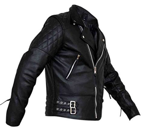Diamond Quilted Black Biker Real Leather Jacket Genuskin