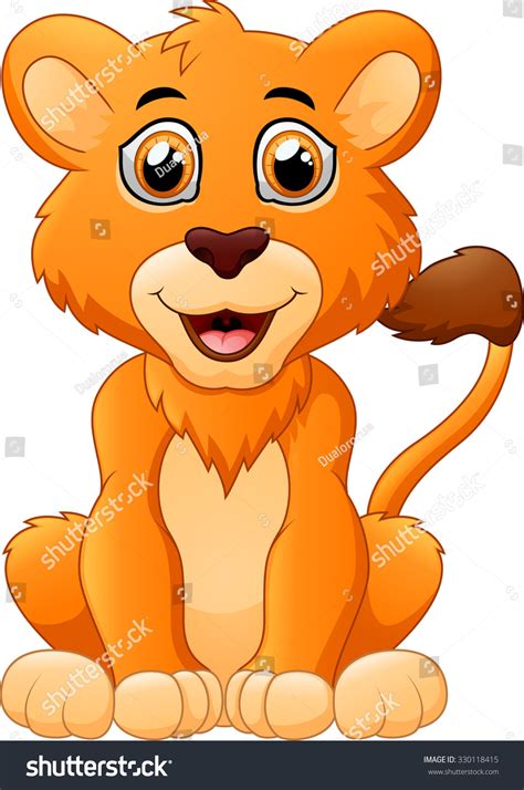 Cute Baby Lion Cartoon Stock Vector Royalty Free 330118415 Shutterstock