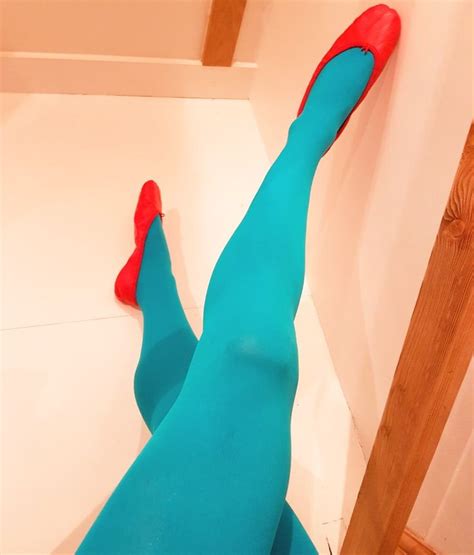 Turquoise Nylon Opaque Tights With Bloch Ballet Pumps