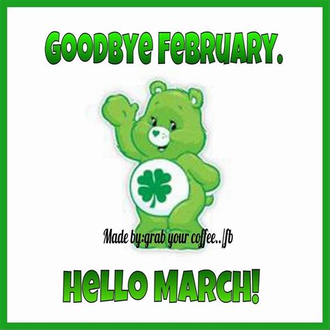Clover Care Bear Goodbye February Hello March Image Pictures Photos